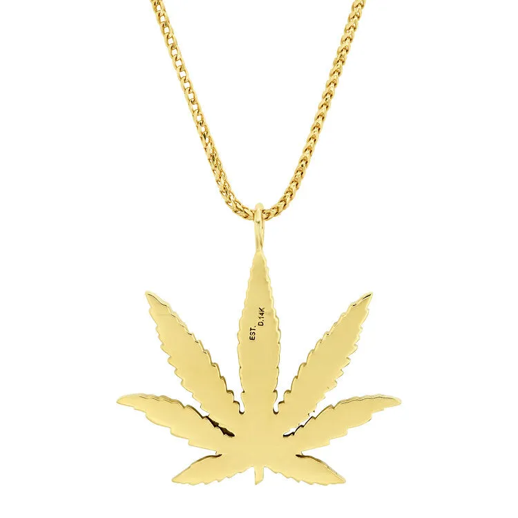 Emerald Cannabis Pendant Necklace