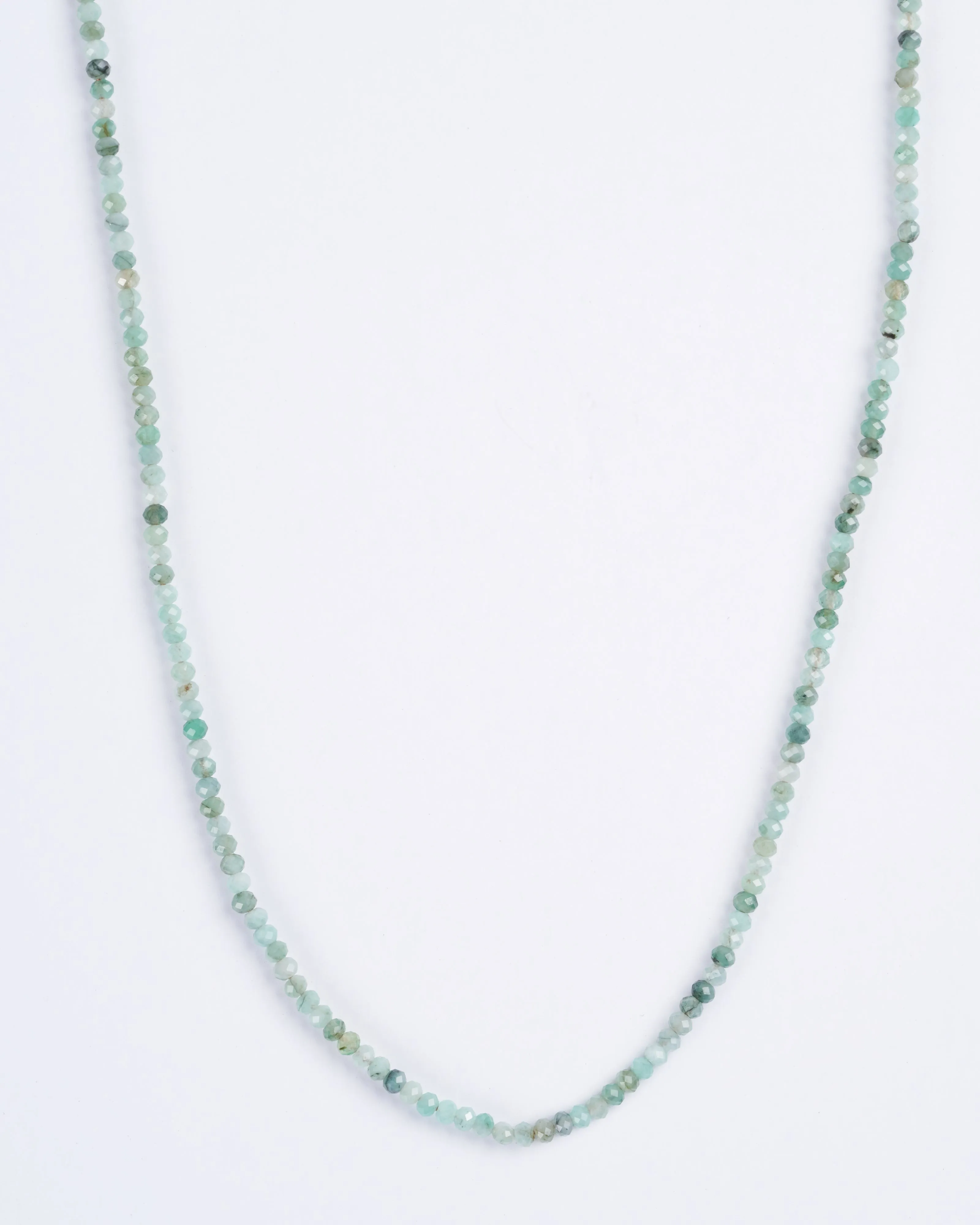 emerald necklace w/9k clasp - 30" - green