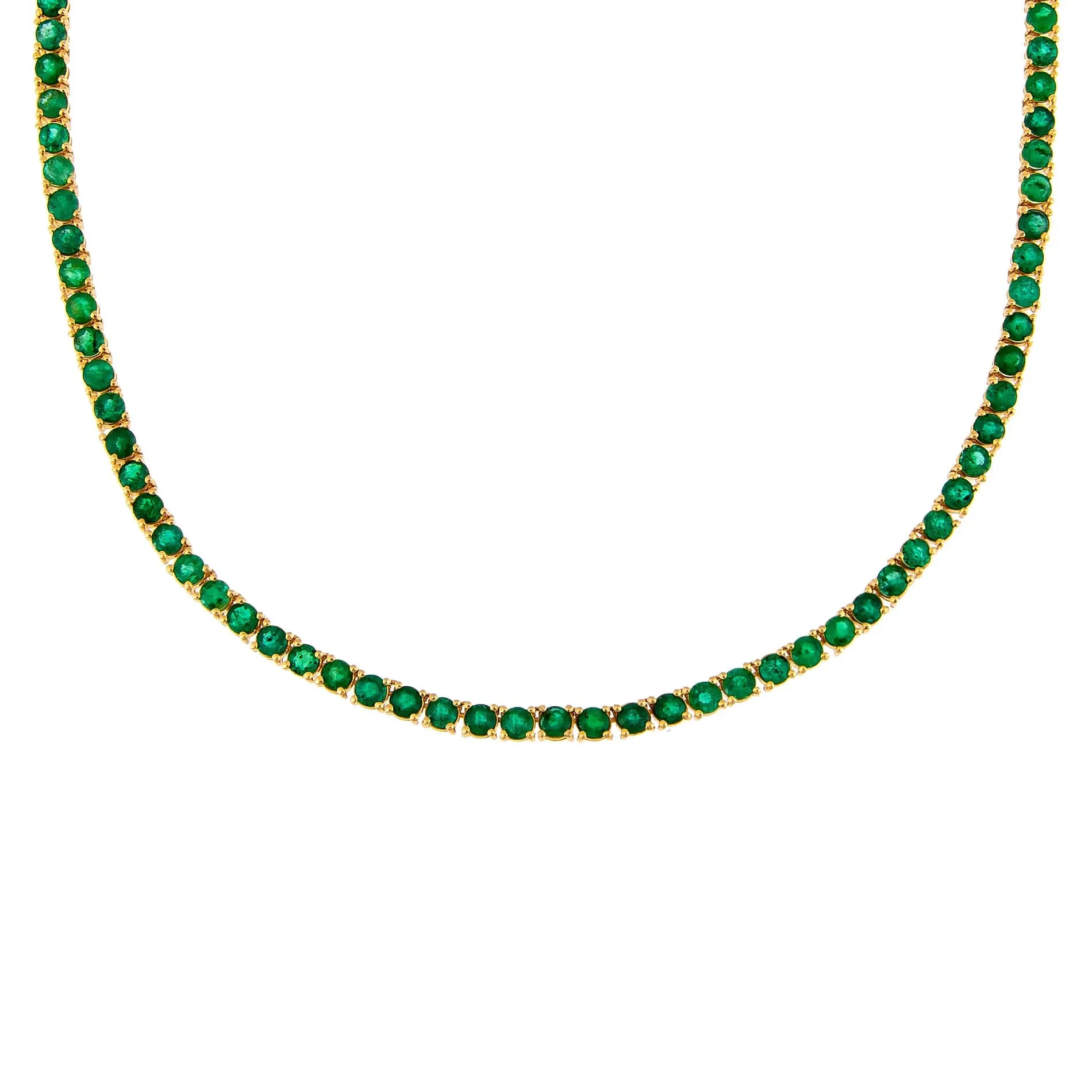 Emerald Tennis Necklace 14K