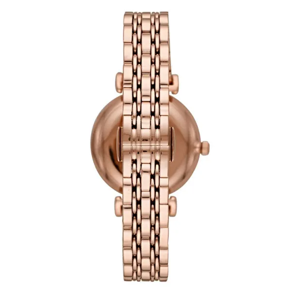 EMPORIO ARMANI Cream Dial Rose Gold Stainless Steel Watch For Ladies - AR11244