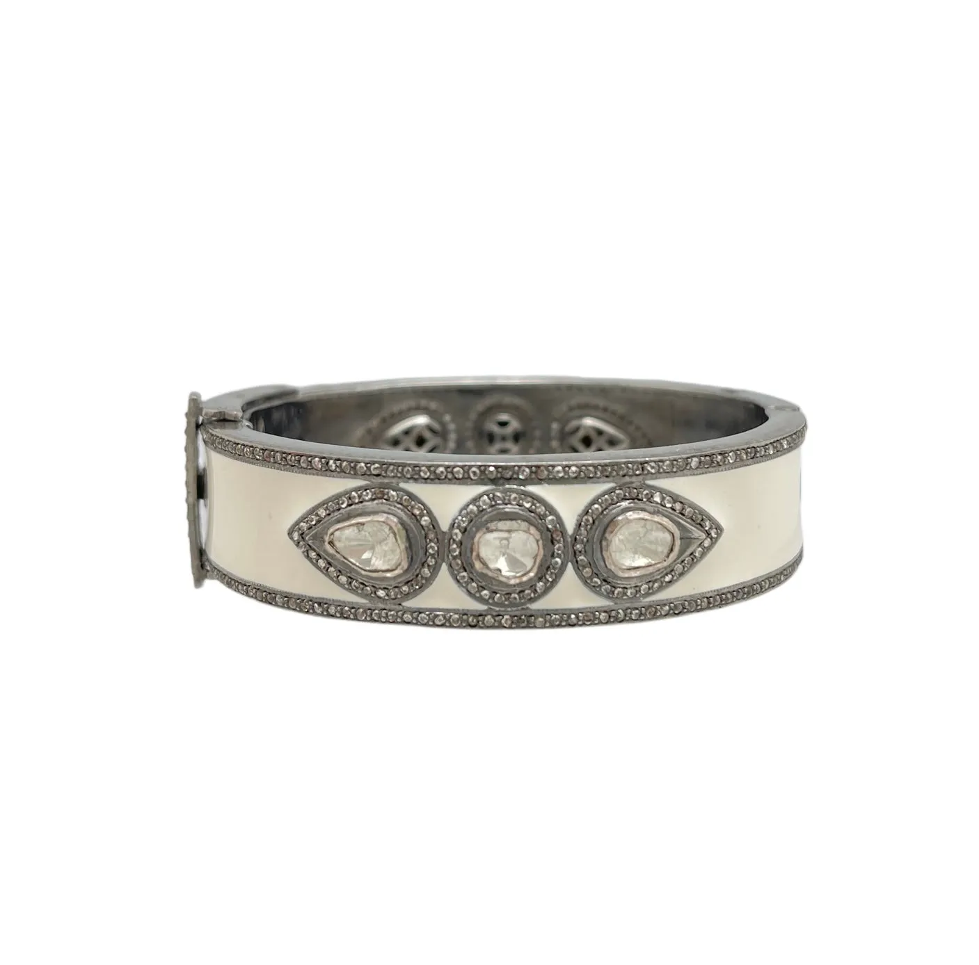 Enamel And Polki Diamond Bangle