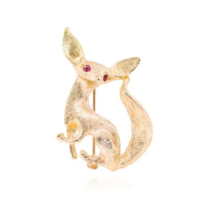 ESTATE 14K YELLOW GOLD FENNEC FOX PIN