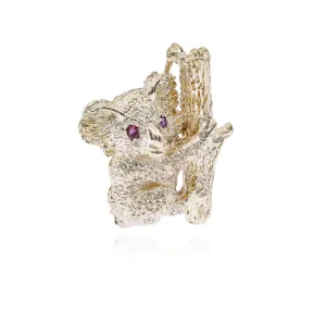 ESTATE 14K YELLOW GOLD KOALA BEAR PIN