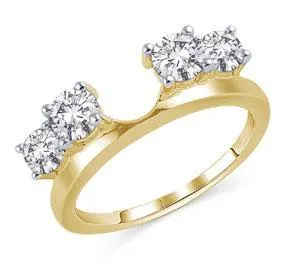 EternalDia 1 cttw Four Stone Diamond Solitaire Ring Enhancer Band in 14K Gold (IJ/I2)