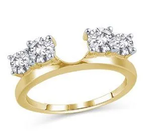 EternalDia 1 cttw Four Stone Diamond Solitaire Ring Enhancer Band in 14K Gold (IJ/I2)