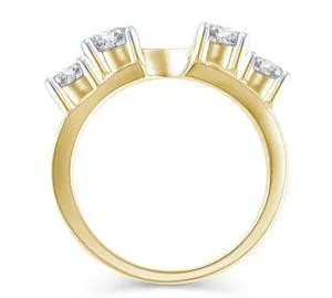 EternalDia 1 cttw Four Stone Diamond Solitaire Ring Enhancer Band in 14K Gold (IJ/I2)