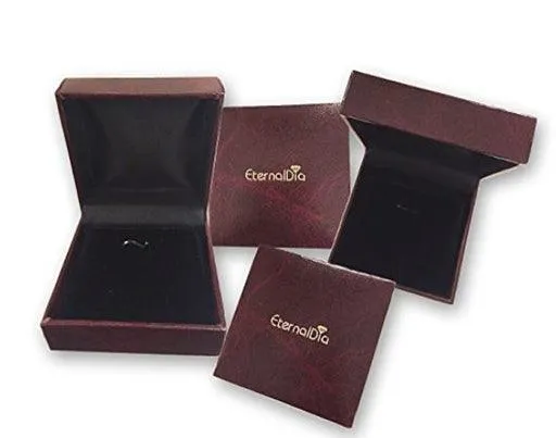 EternalDia 10K White Gold Diamond Split Shank Halo Bridal Set Ring (0.50cttw,I2-I3/IJ)