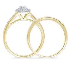 EternalDia 1/2 Cttw Princess-Cut Diamond Double Halo Cushion Shape Engagement Bridal Ring in 10K Gold (IJ/I2)