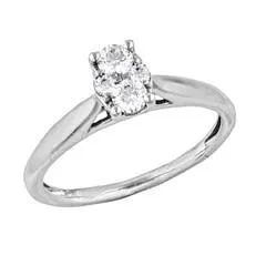 EternalDia 1/3 Carat T.W. Diamond 10kt White Gold Infini Oval Ring