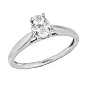 EternalDia 1/3 Carat T.W. Diamond 10kt White Gold Infini Oval Ring