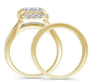 EternalDia 2 Ct Princess-Cut Diamond Engagement Wedding Bridal Ring in 14K Gold