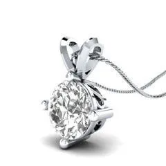 EternalDia 3/4 Ct D/VVS1 Diamond Solitaire Pendant Necklace Chain