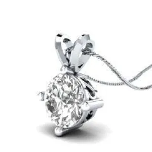 EternalDia 3/4 Ct D/VVS1 Diamond Solitaire Pendant Necklace Chain