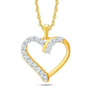 EternalDia Diamond Accent Heart Pendant Necklace Sterling silver (1/20 cttw, IJ, I2/I3) 18"