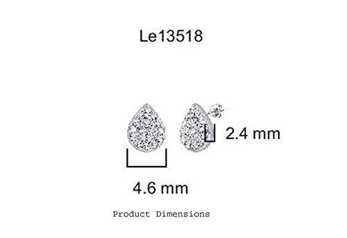 EternalDia IGI Certified Pear Drop Shape Halo Natural Diamond Frame Stud Earrings in 10kt White Gold (0.1 Cttw)