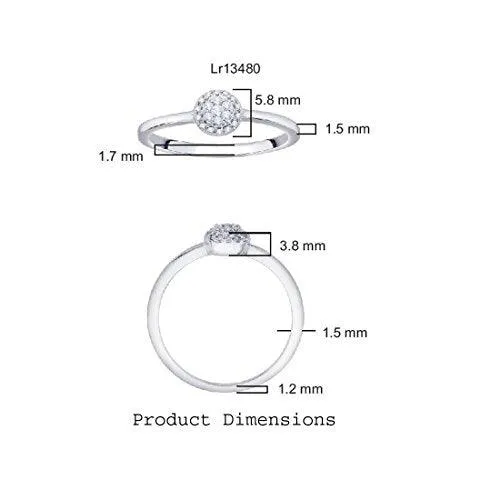 EternalDia IGI Certified Round Diamond Accent Flower Cluster Halo Fashion Ring in 10K White Gold (0.09 Cttw)