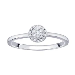 EternalDia IGI Certified Round Diamond Accent Flower Cluster Halo Fashion Ring in 10K White Gold (0.09 Cttw)