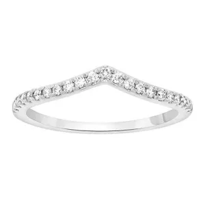 EternalDia Round Cut White Natural Diamond V Shape Half Eternity Band Ring In 10k Solid Gold (0.15 cttw)