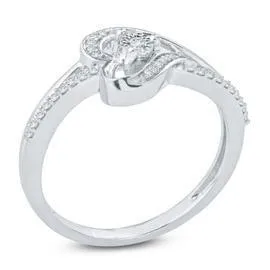 EternalDia White Diamond Heart Ring With Miracle Plate