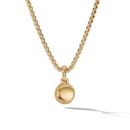 Evil Eye Amulet in 18K Yellow Gold with Emerald, 14.5mm