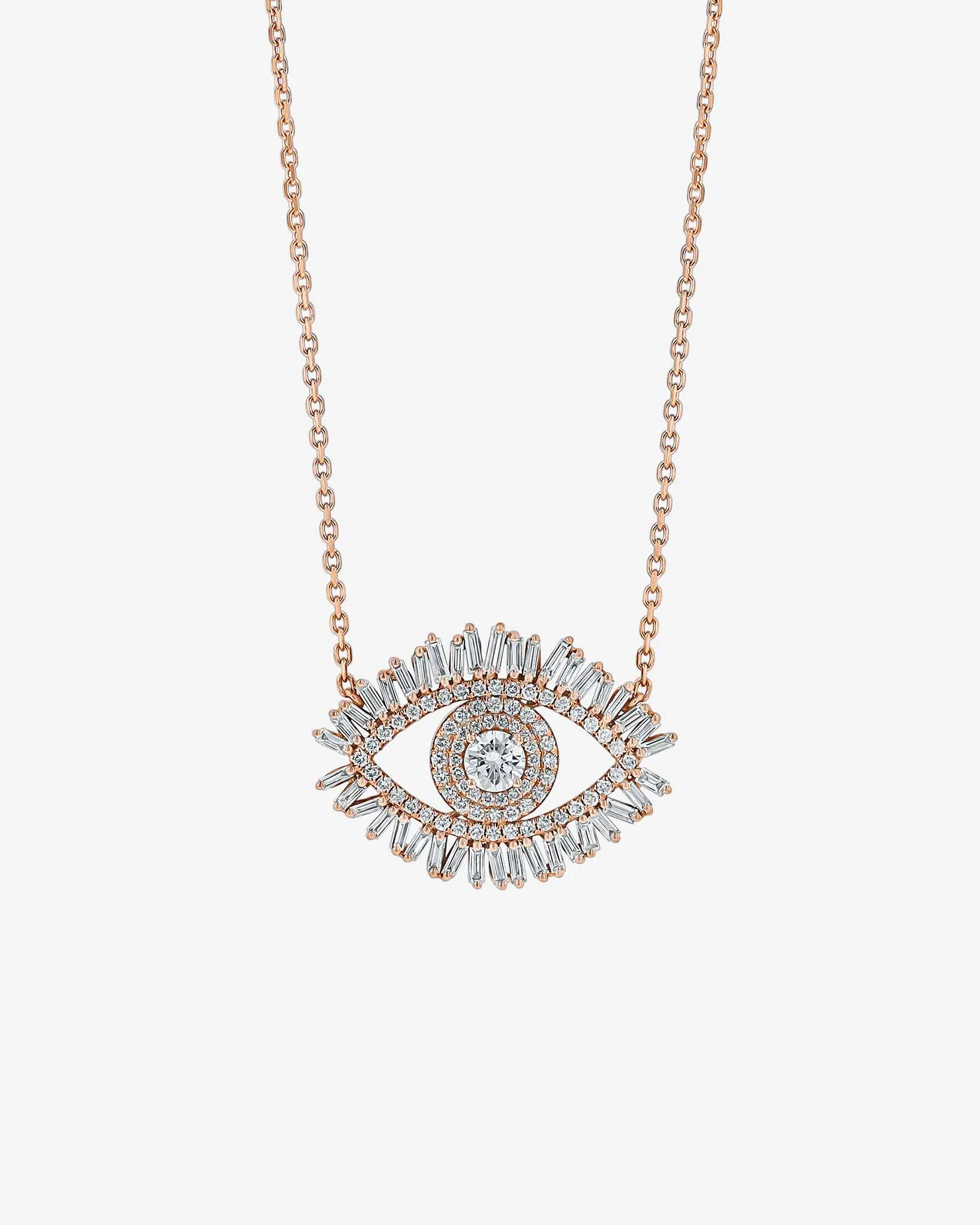 Evil Eye Midi Diamond Half Pave Pendant