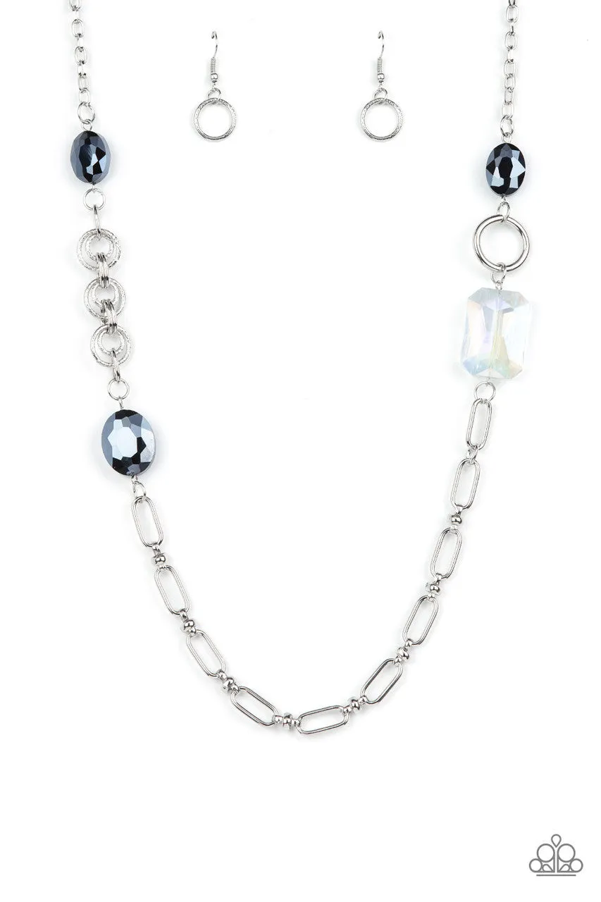 Famous and Fabulous - Blue - Iridescent Bead Paparazzi Necklace