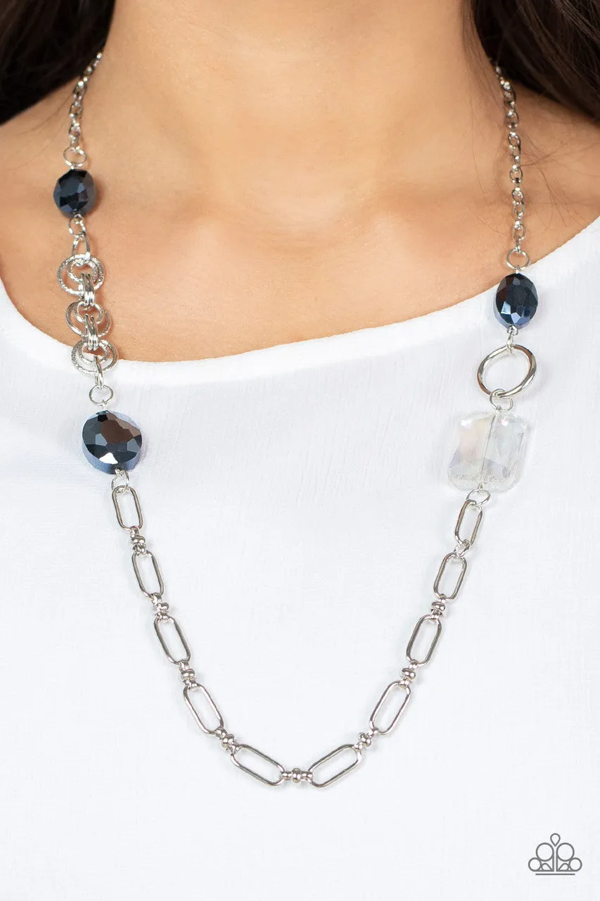 Famous and Fabulous - Blue - Iridescent Bead Paparazzi Necklace
