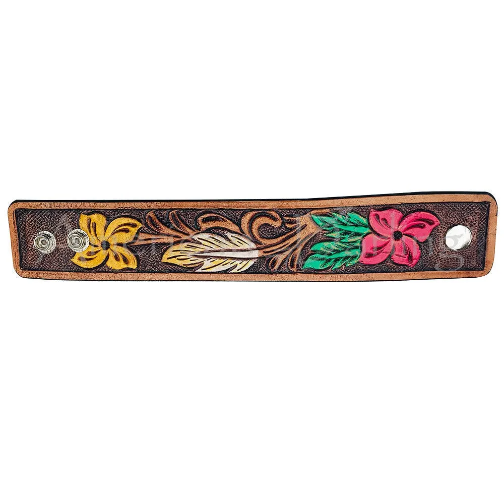 Feathers n Flowers Leather Cuff