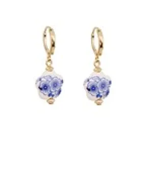 Floral Ceramic Bead Drop Earrings