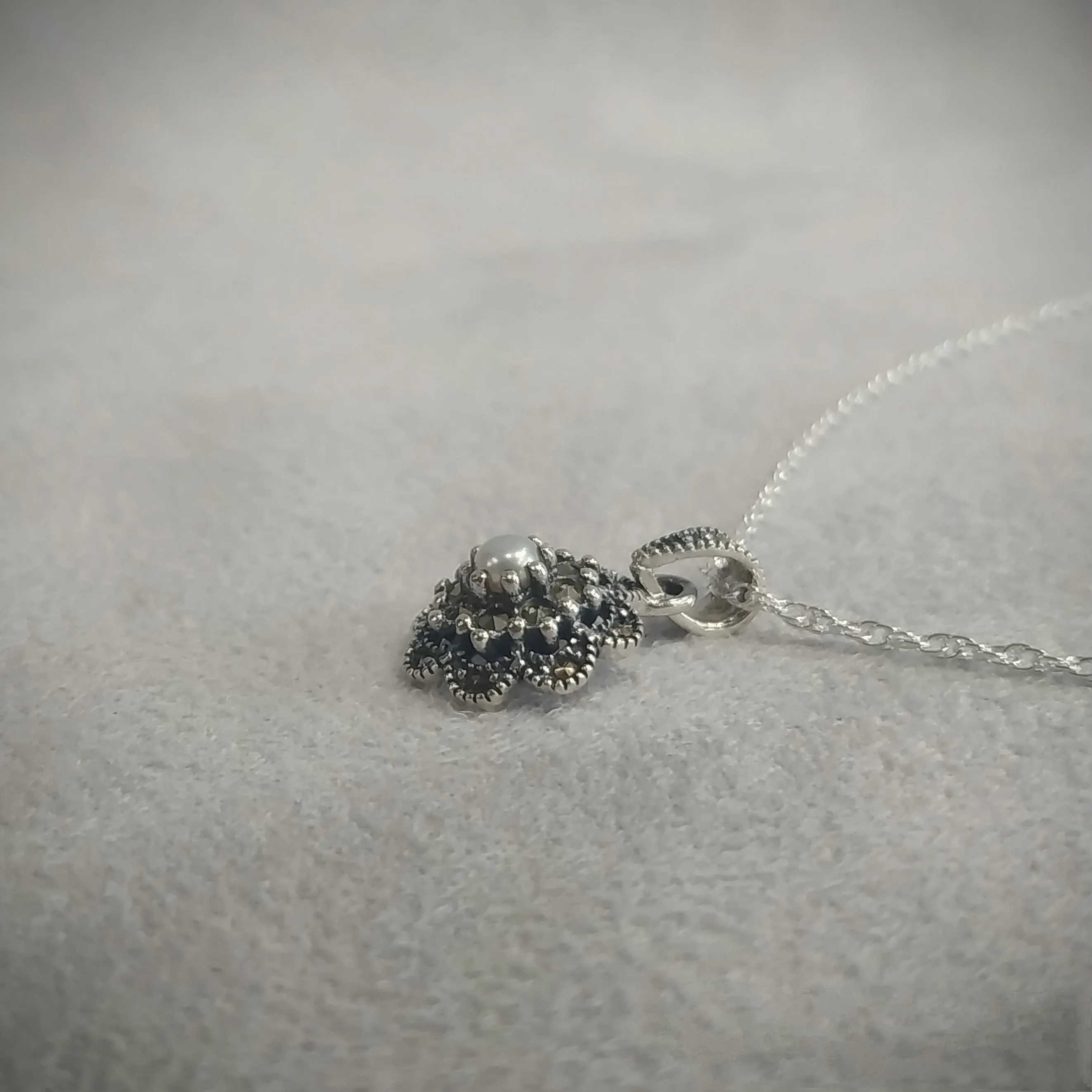 Floral Star Freshwater Pearl Pendant Necklace