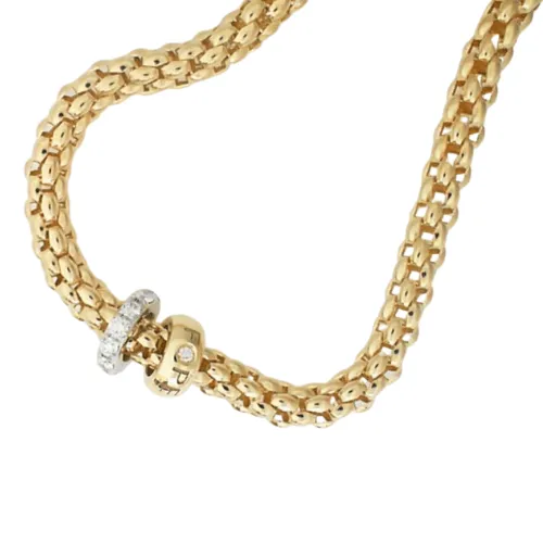 FOPE 18k Yellow Gold Flex'it Solo Necklace with Diamond