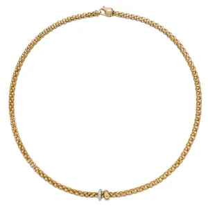 FOPE 18k Yellow Gold Flex'it Solo Necklace with Diamond