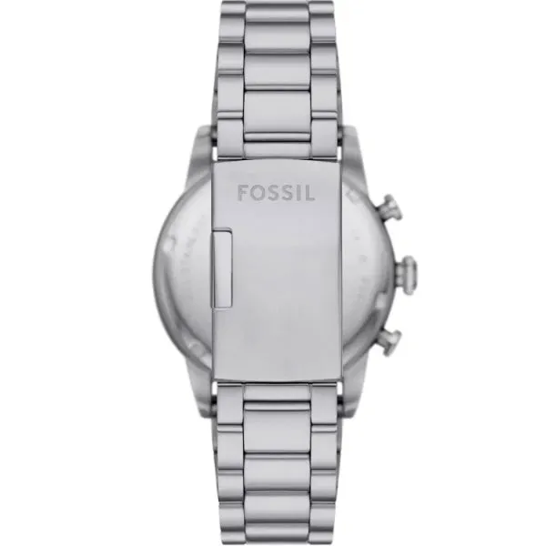 Fossil Sport Tourer Silver Stainless Steel Blue Dial Chronograph Quartz Watch for Gents - FS6047