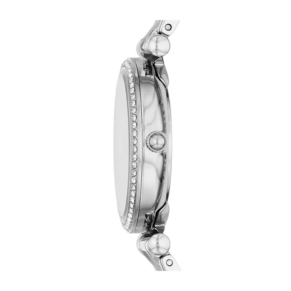 Fossil Women's Carlie Three-Hand Stainless Steel Watch and Necklace Set