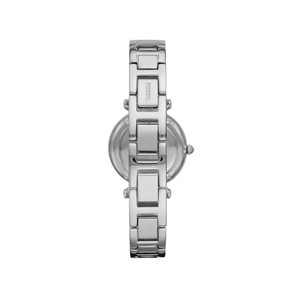Fossil Women's Carlie Three-Hand Stainless Steel Watch and Necklace Set
