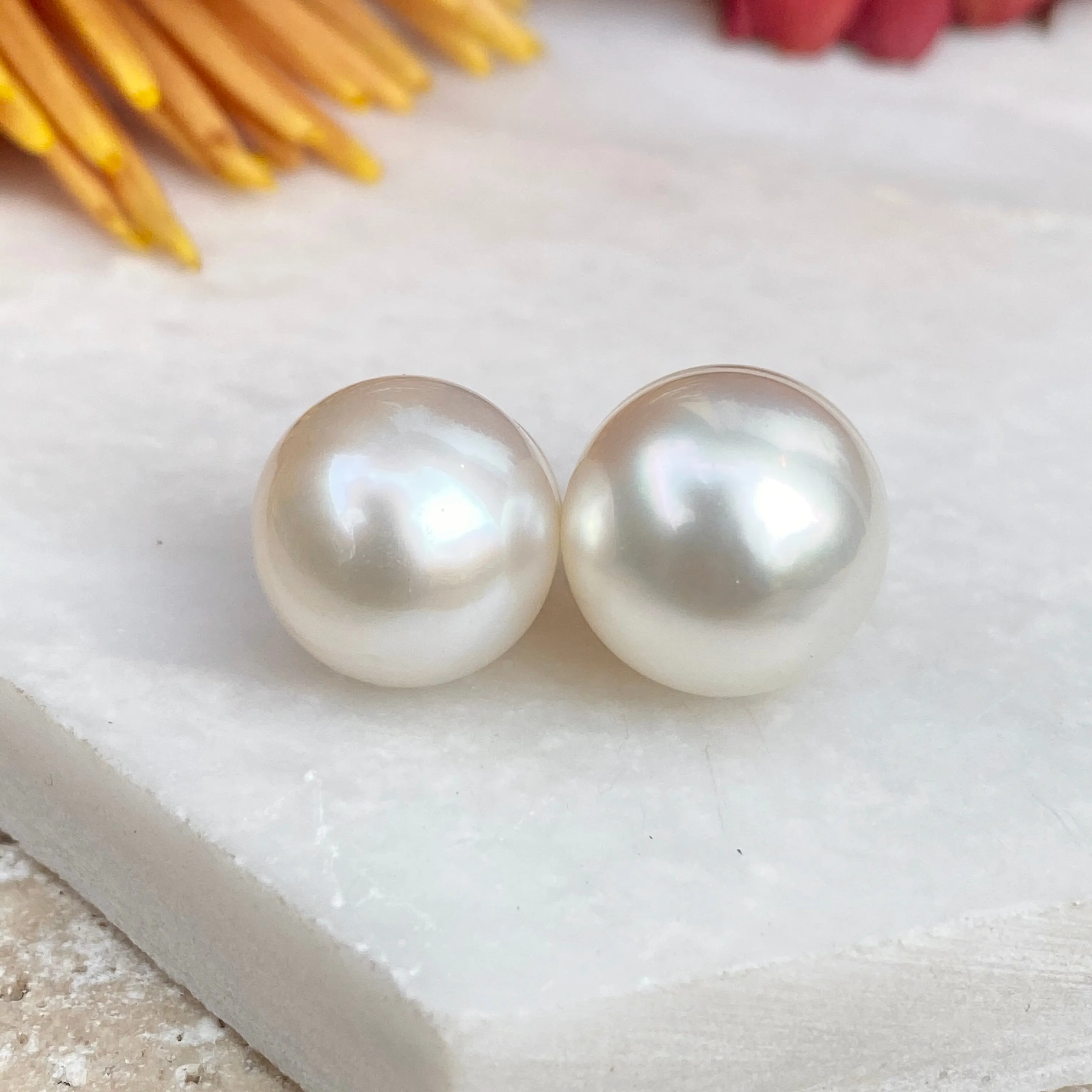 Genuine Paspaley South Sea Loose Pearl Pair "Fine" Quality 12mm #3