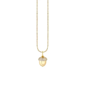 Gold & Diamond Acorn Charm