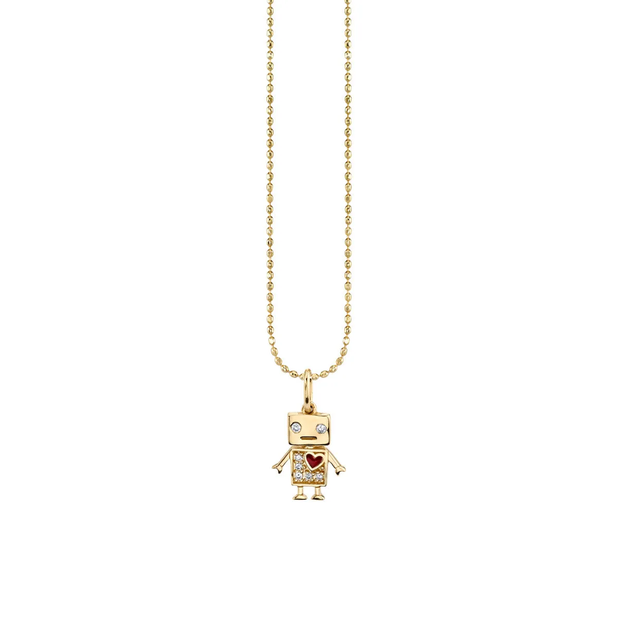Gold & Diamond Baby Robot Charm