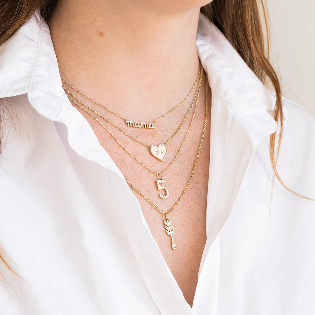 Gold & Diamond Large Number Charm