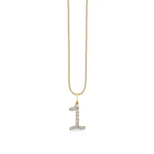 Gold & Diamond Large Number Charm