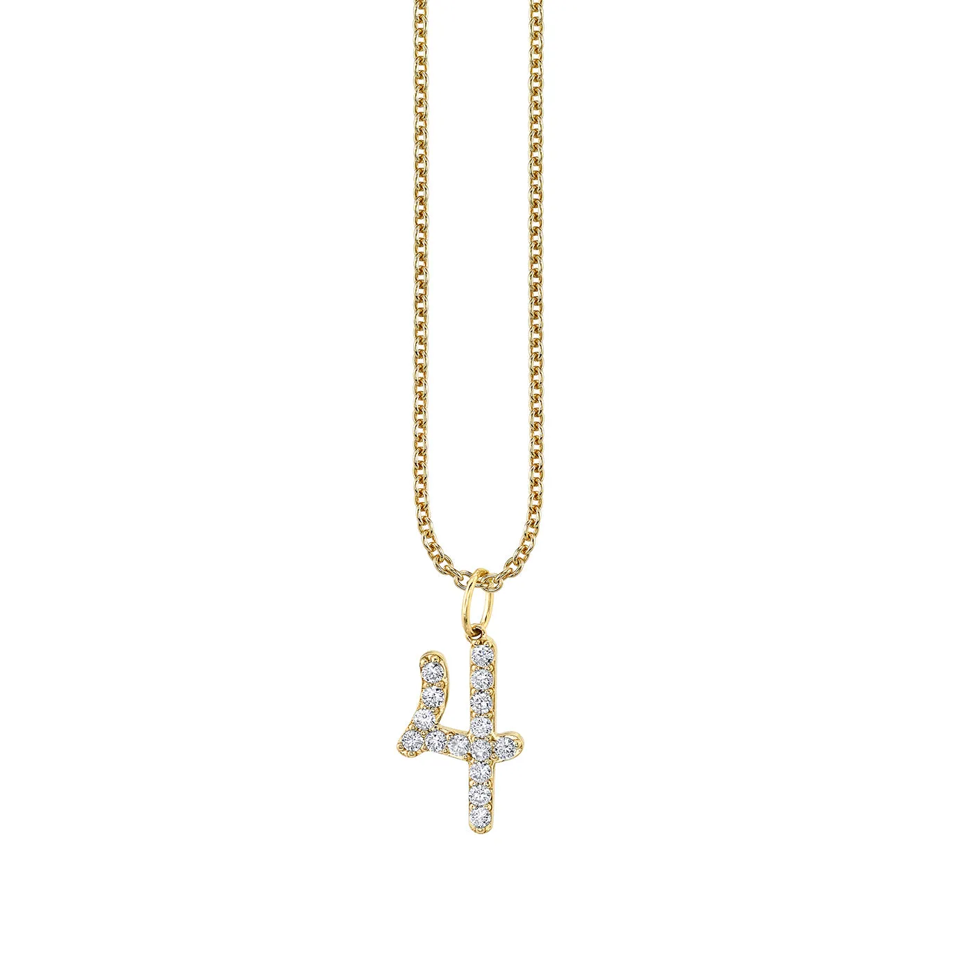 Gold & Diamond Large Number Charm