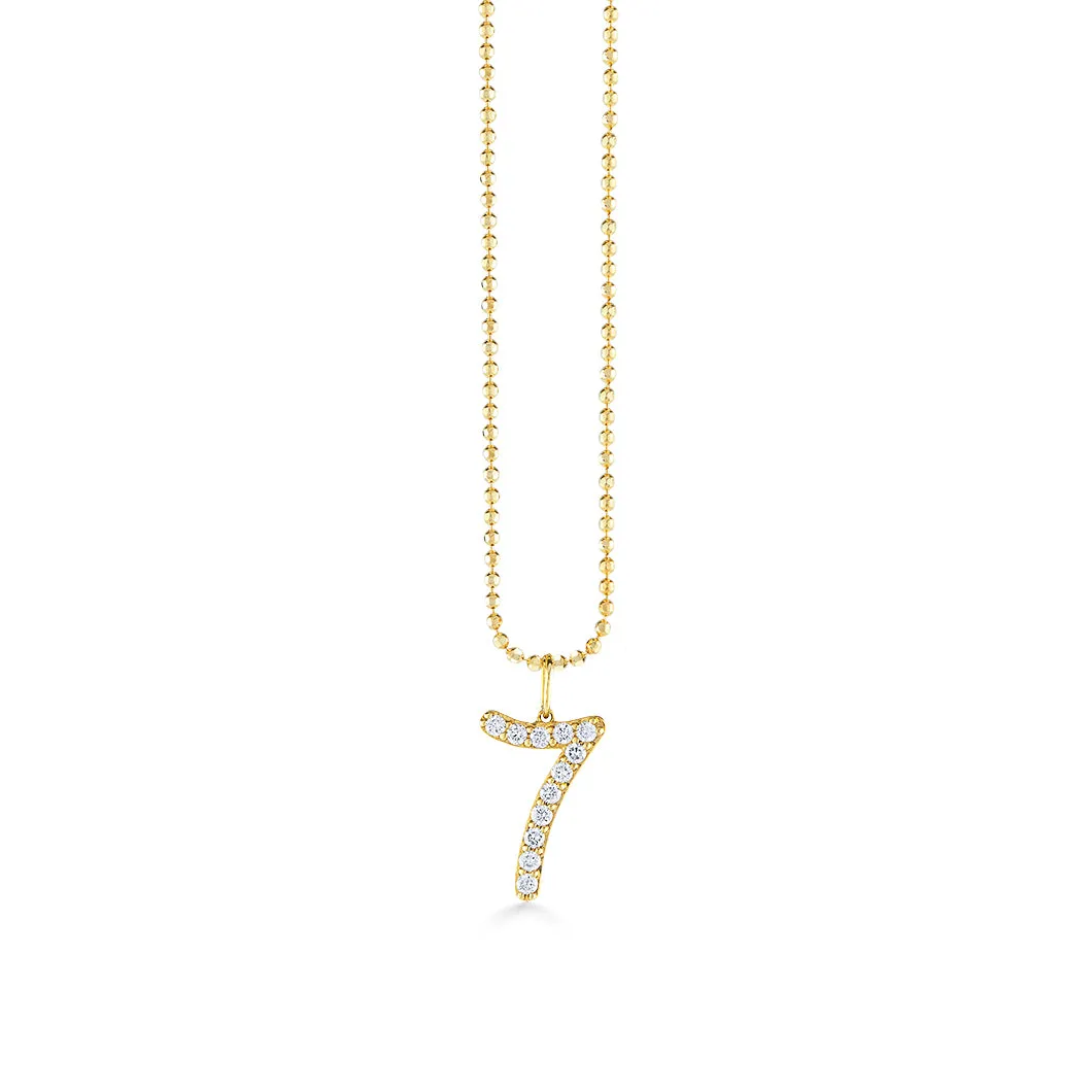 Gold & Diamond Large Number Charm