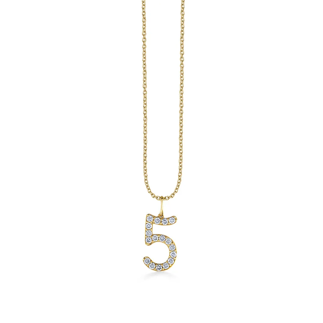 Gold & Diamond Large Number Charm