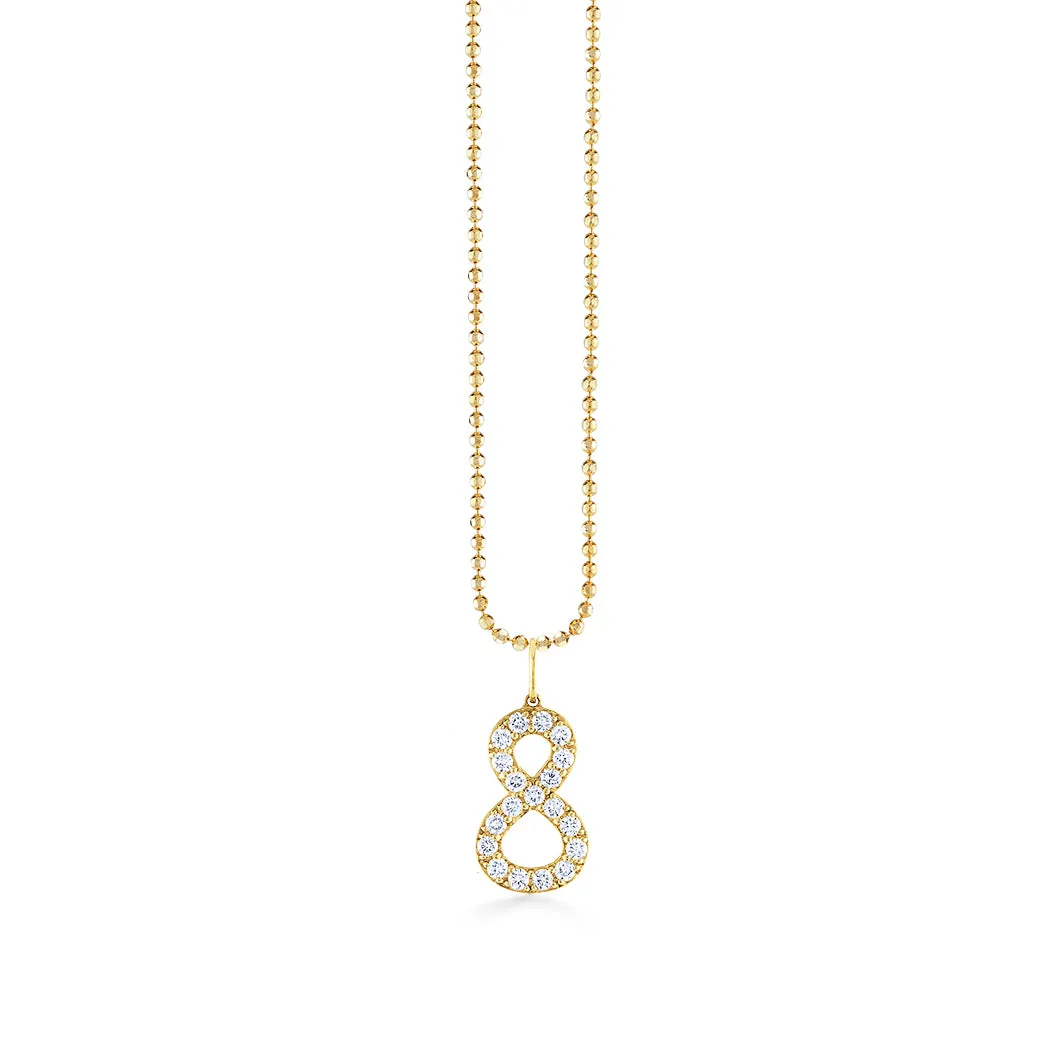 Gold & Diamond Large Number Charm