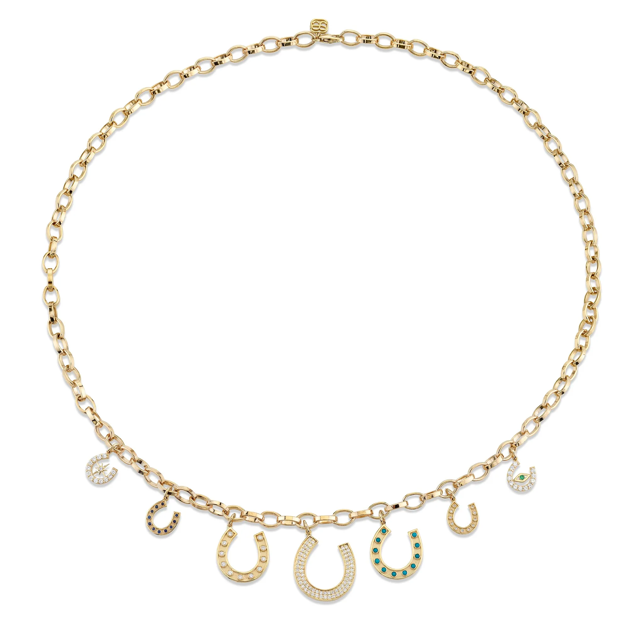 Gold & Diamond Multi-Horseshoe Necklace