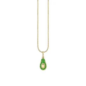 Gold & Emerald Avocado Charm