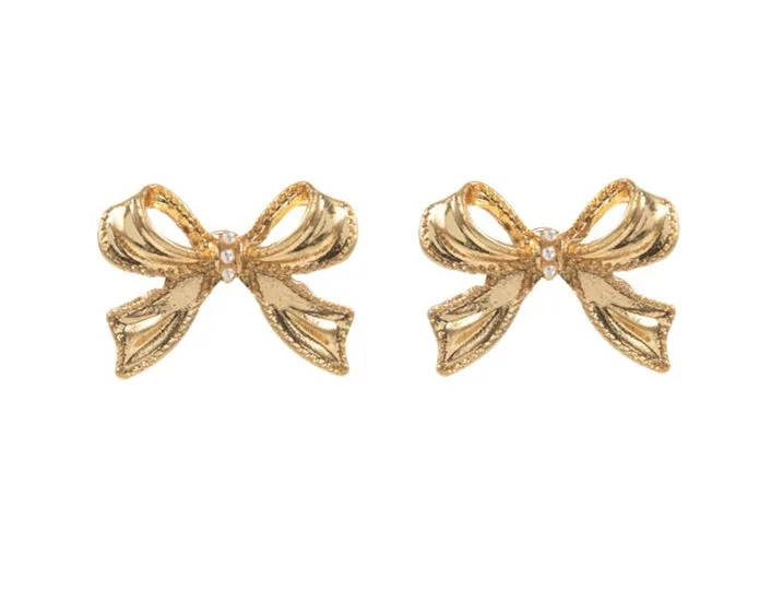 GOLD BOW EARRINGS