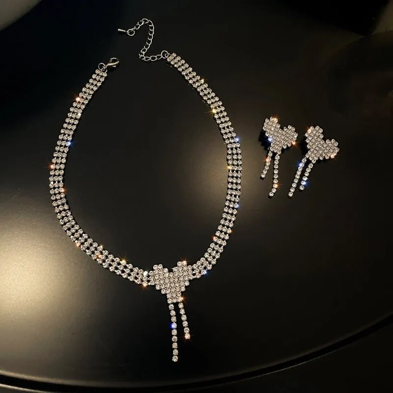 Gold Bridal Pearl Jewelry Set Necklace Earrings Wedding jewellery for women