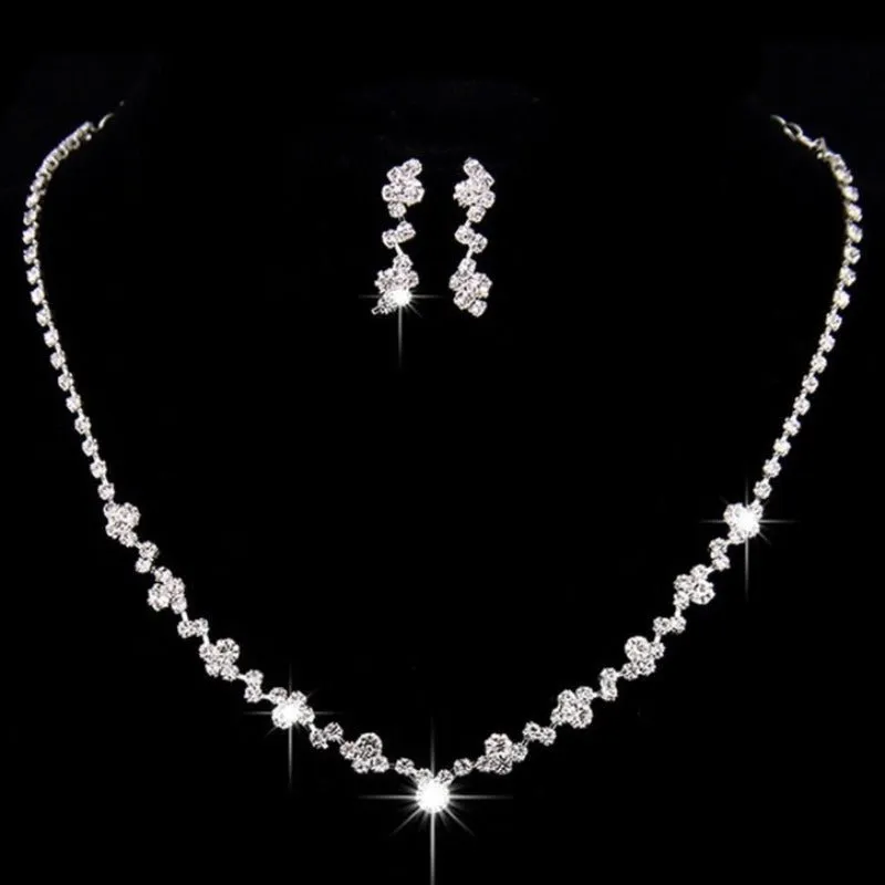 Gold Bridal Pearl Jewelry Set Necklace Earrings Wedding jewellery for women