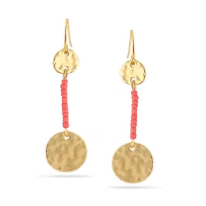 GOLD CORAL  EARRINGS #HNE87235GDRE (SG12)